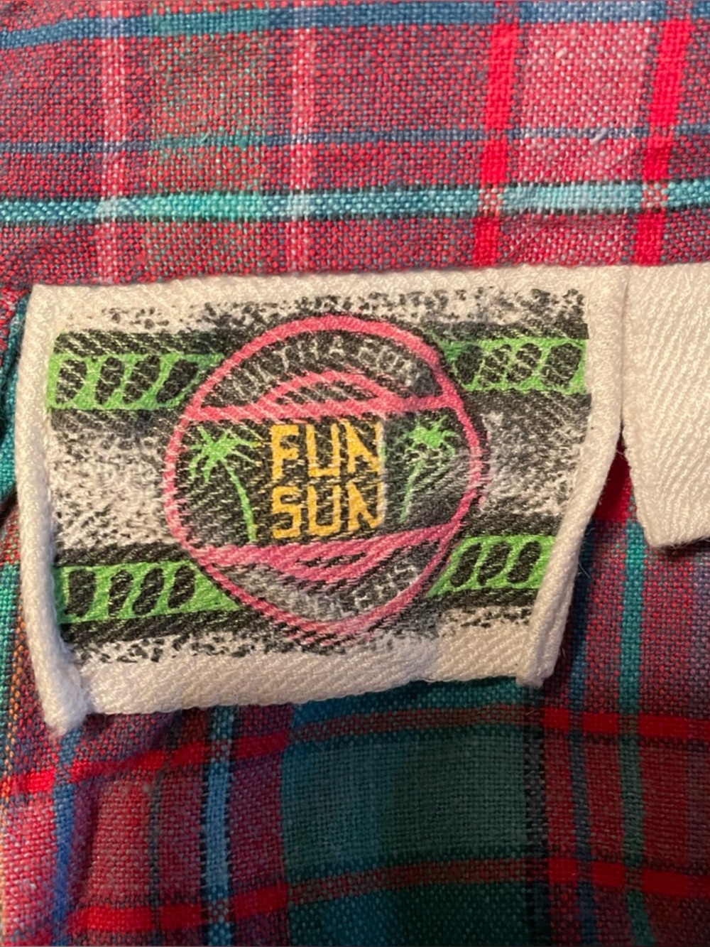 Vintage 80s Ultra Fun Peddlers Cotton Shorts Green and Red Plaid Juniors Size 9 - Picture 8 of 12